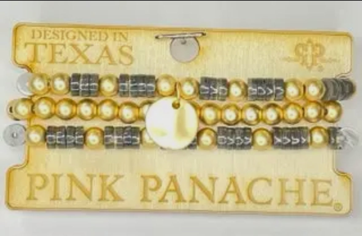 1cncb06313 gold and gray bead bracelet B
