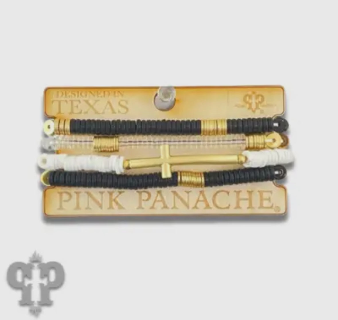 1cncb06313 black bead cross charm Bracel