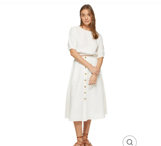 Almena button skirt white
