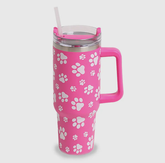 40 oz paws cup hot pink