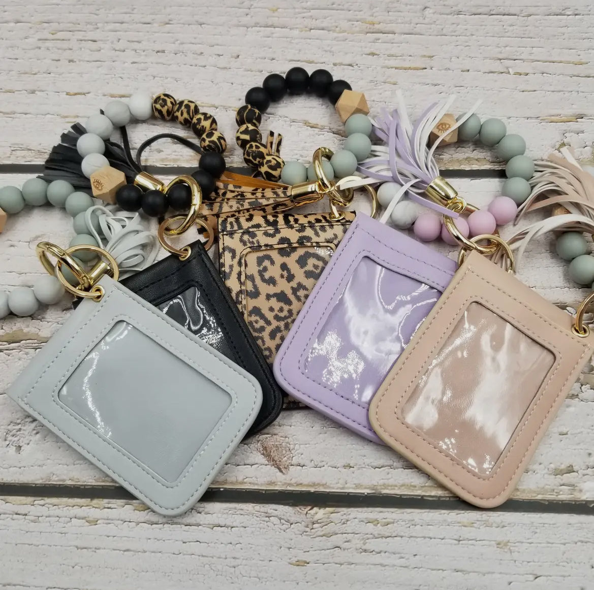 Tassle card case leopard