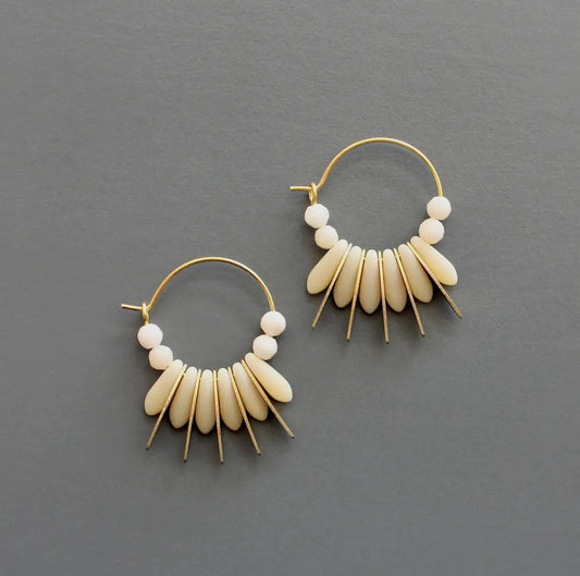 Mini matte cream hoops