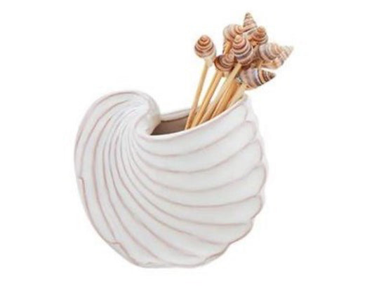 Spiral Seashell toothpick holder One siz