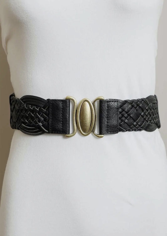 Braided waist belt black