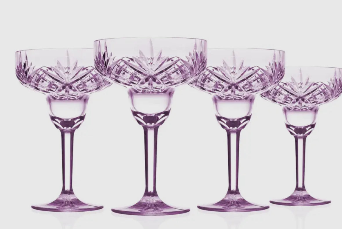 Set of 4 acrylic purple Margarita glasse