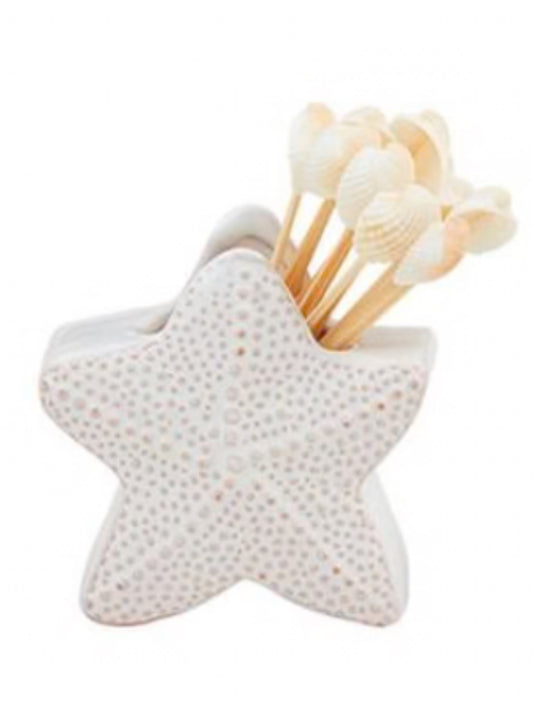 Star seashell toothpick holder