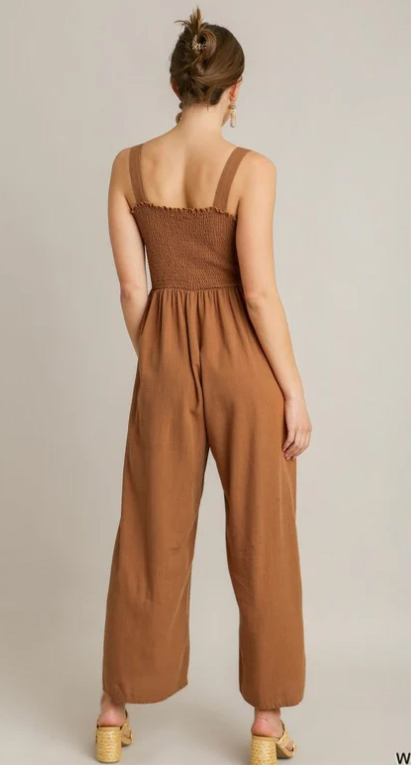 Camel romper /pockets