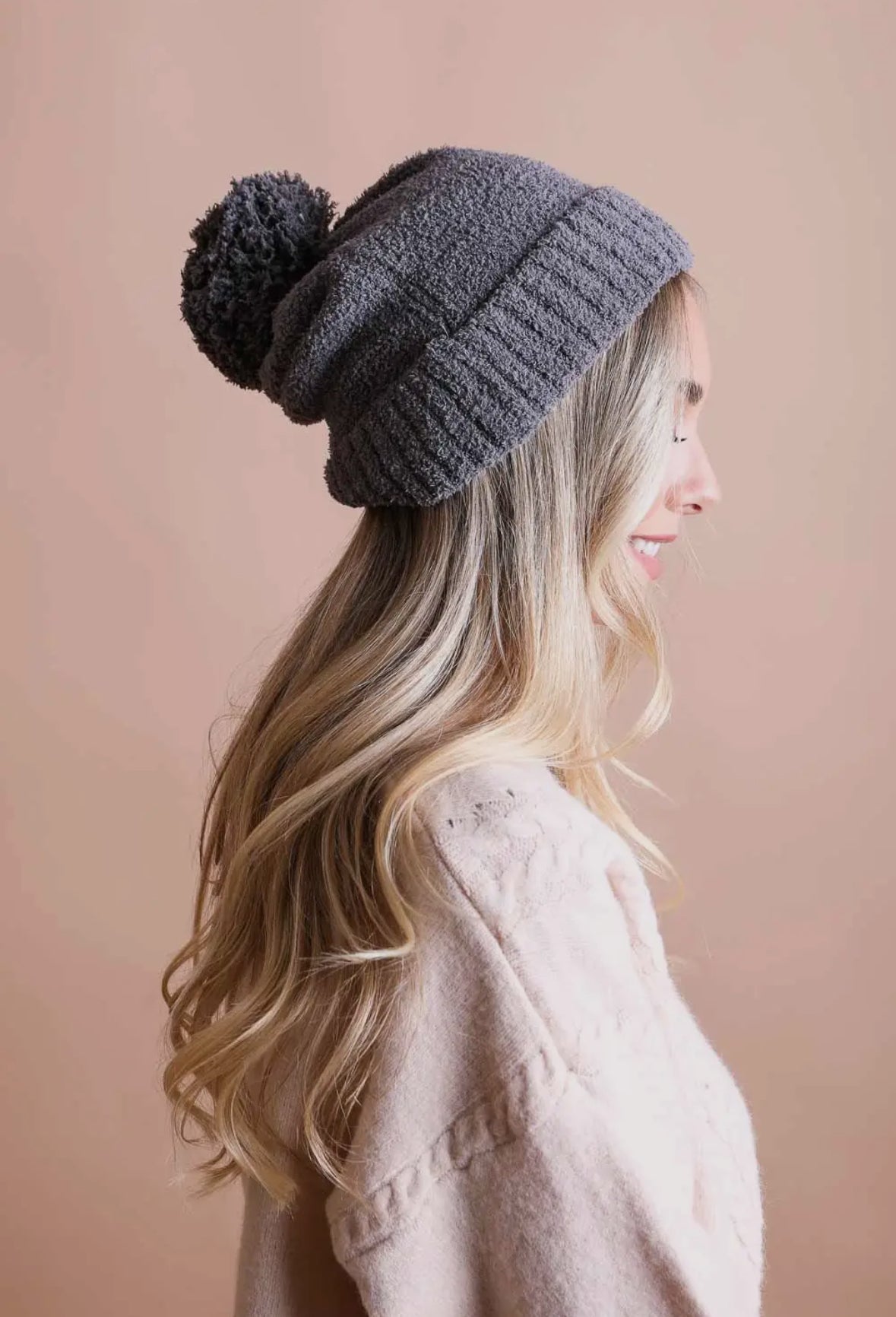 Pom beanie gray