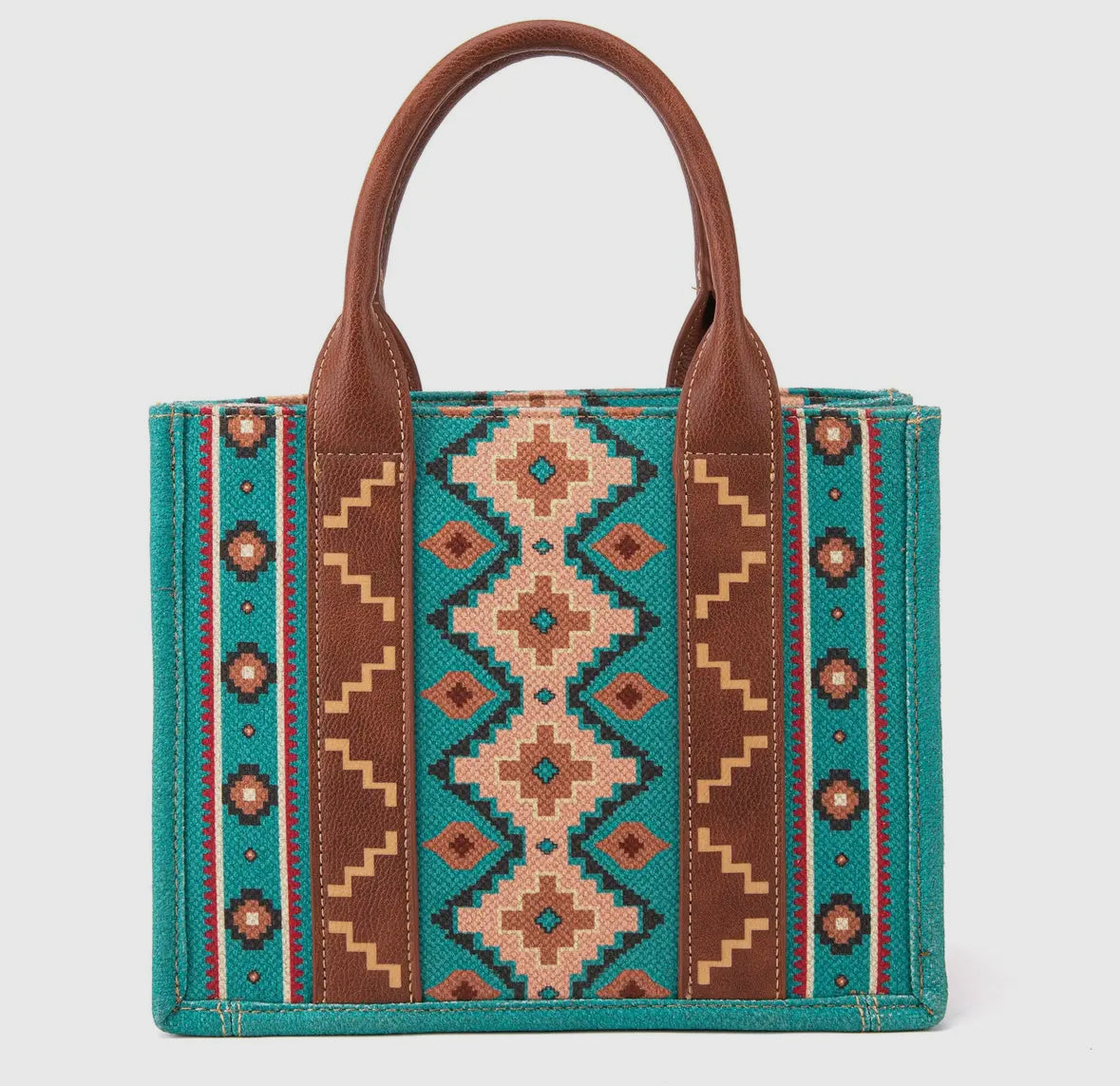 Wrangler Southwestern print small tote turqoise