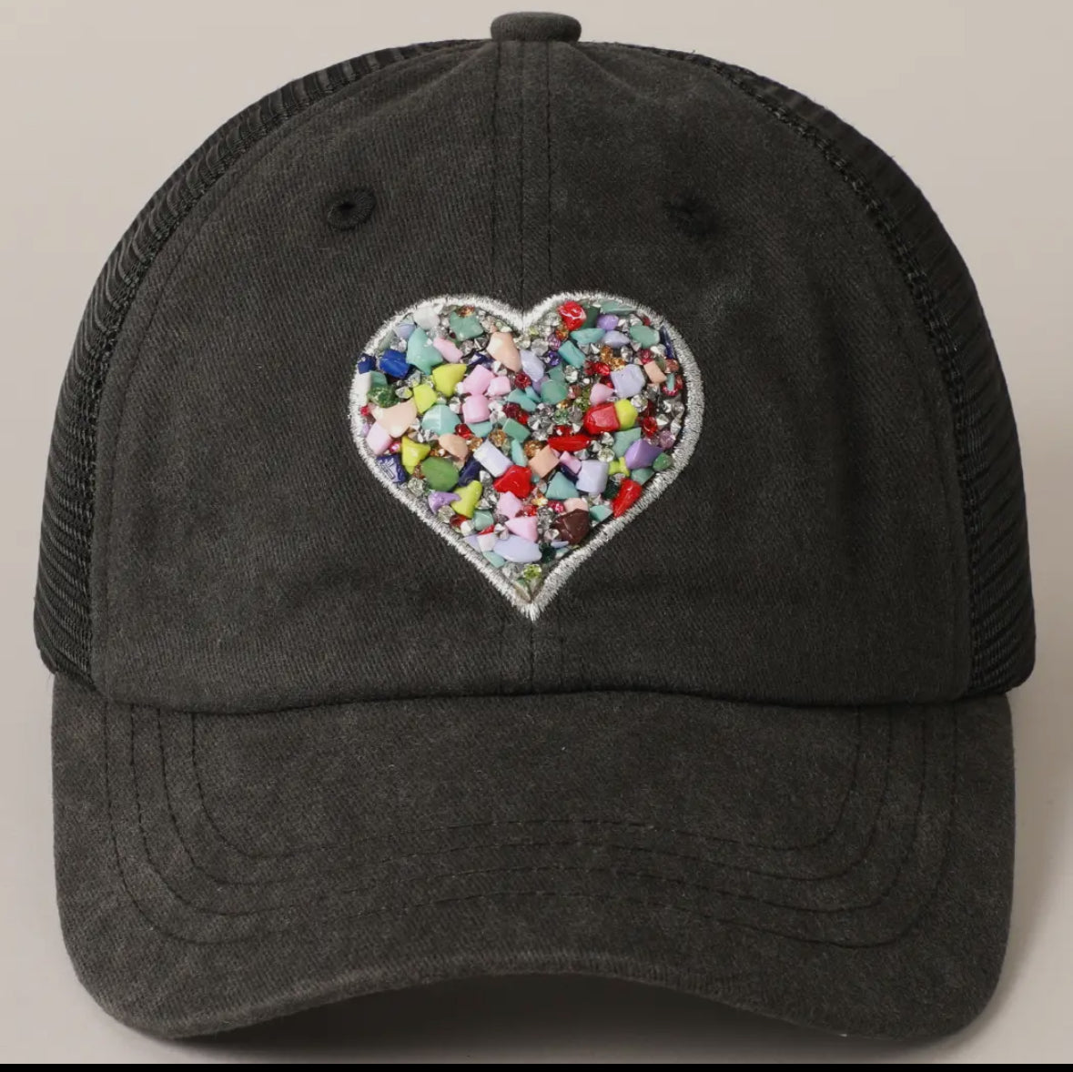 Heart hat black