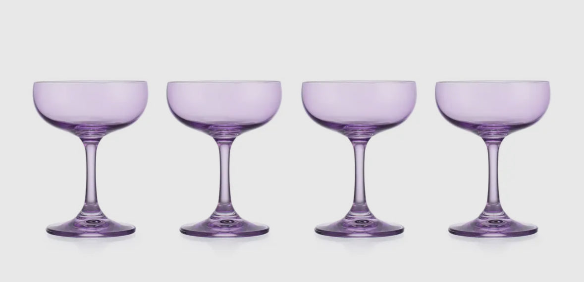 Set of 2 purple coupe glasses