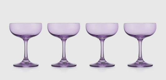 Set of 2 purple coupe glasses