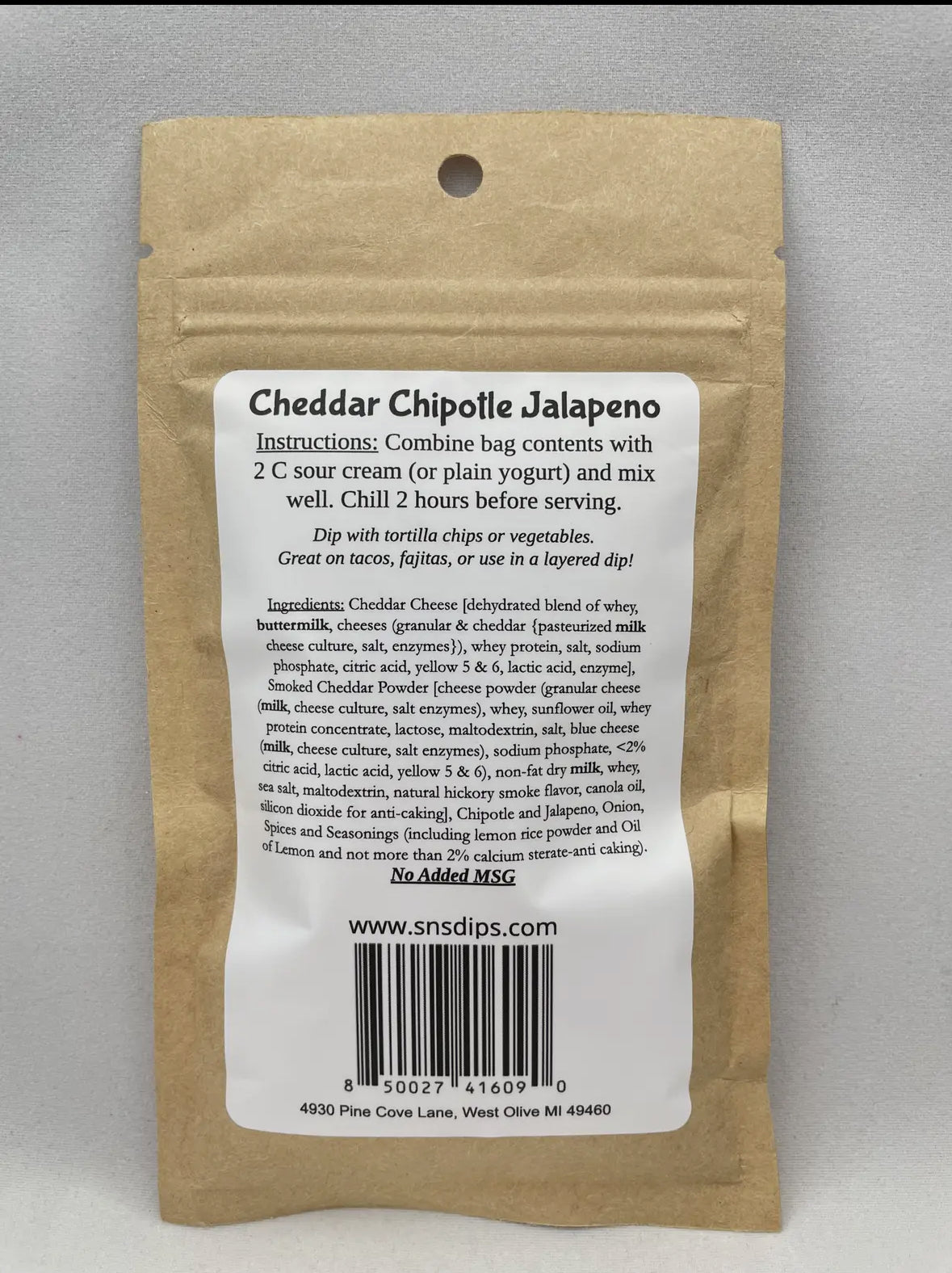 Chedder chipotle jalepeno dip