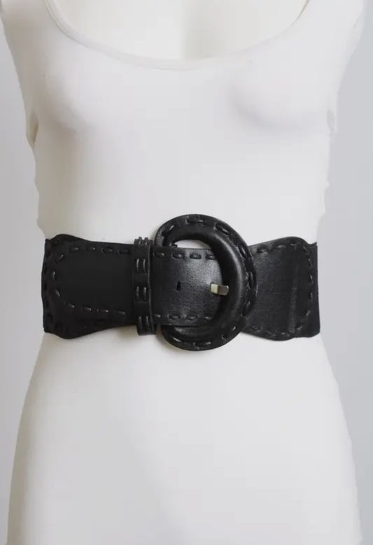 Wide stretch belt black