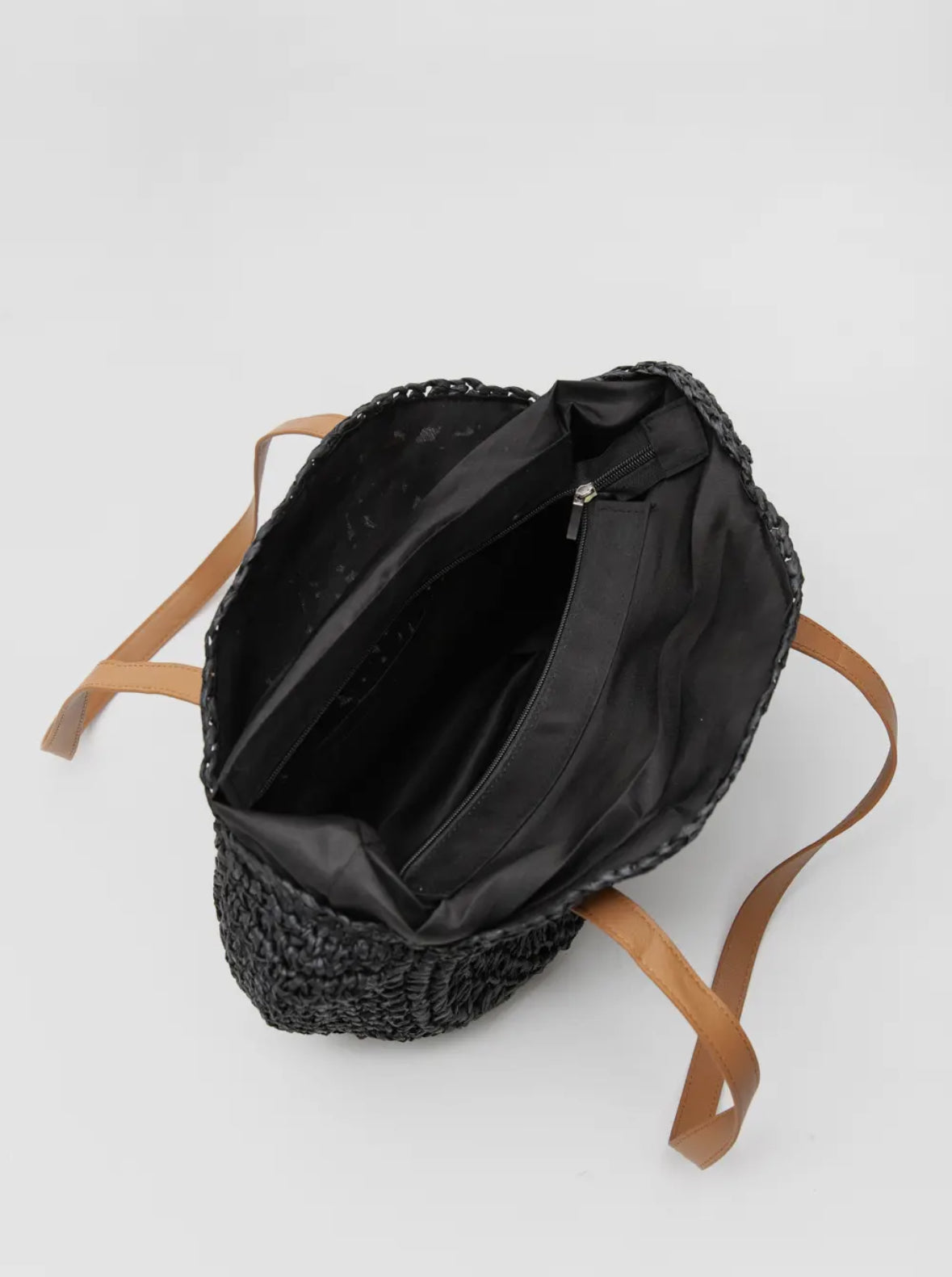 Black crochet hand bag