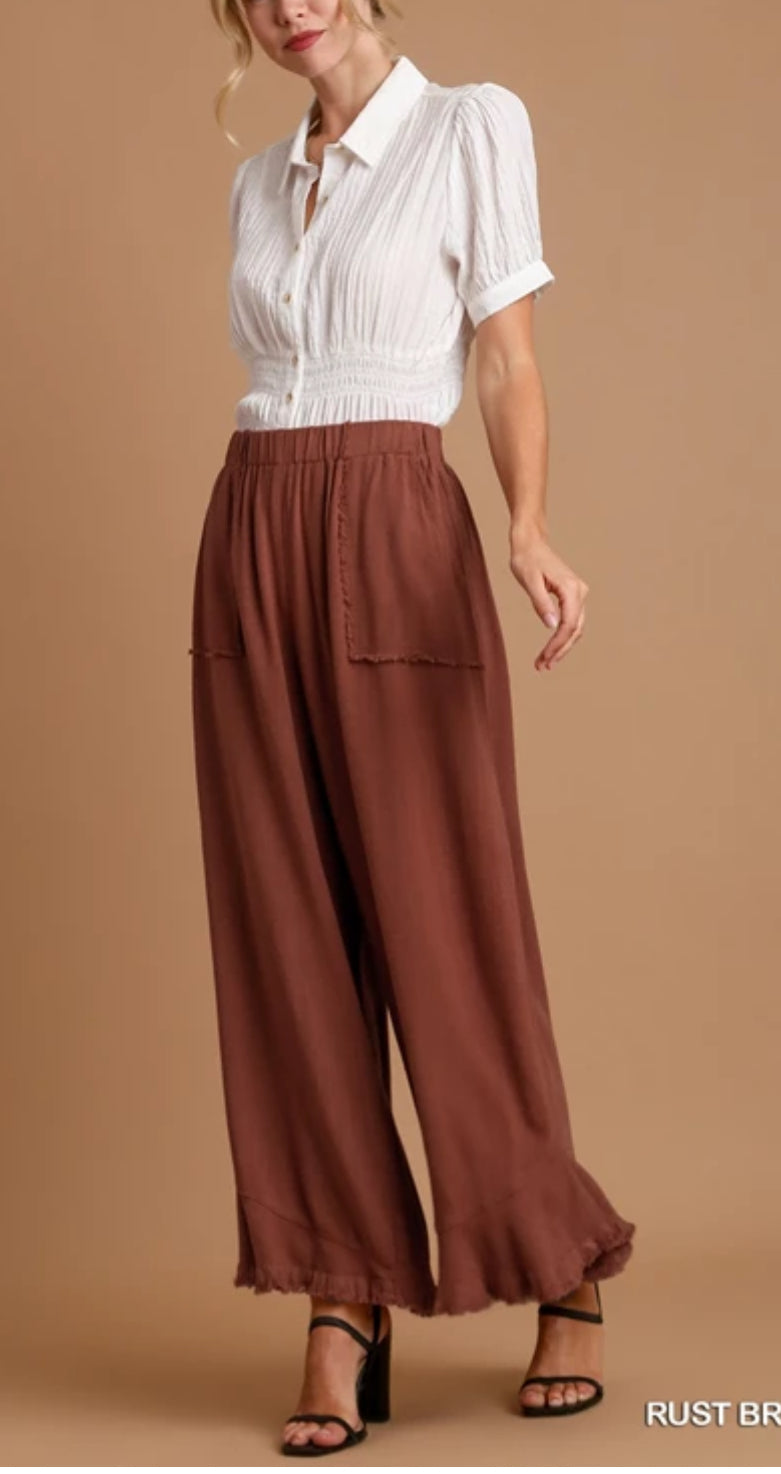 Linen pant latte K6563