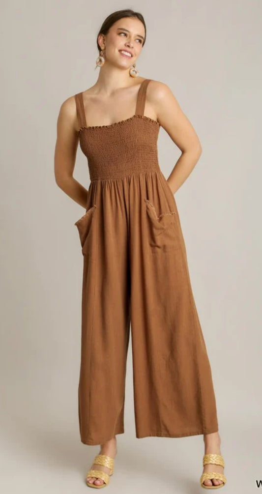 Camel romper /pockets