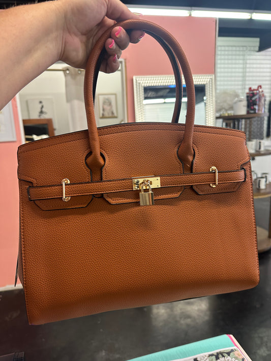 Pn-24126-t3 brown leather large tote w/wallet One