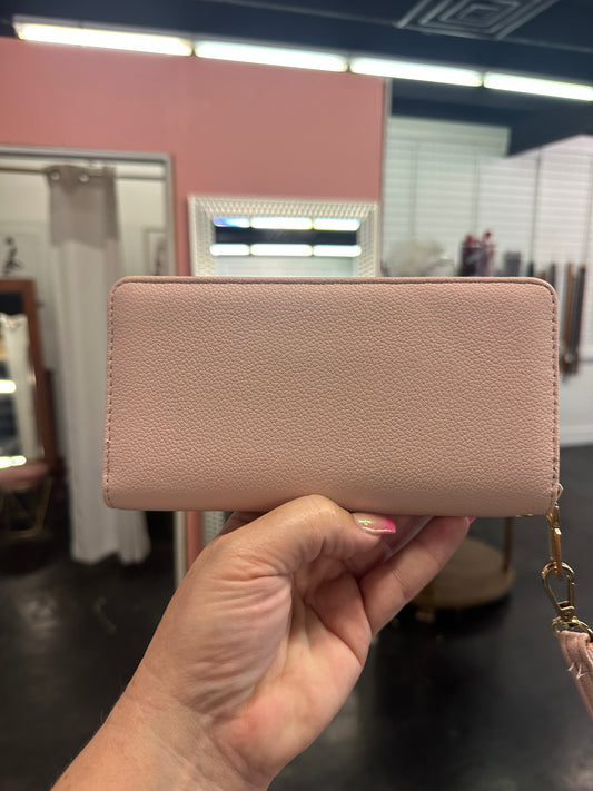 Pink leather wallet