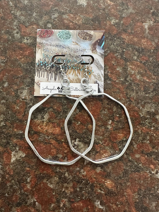 Medium silver hoops