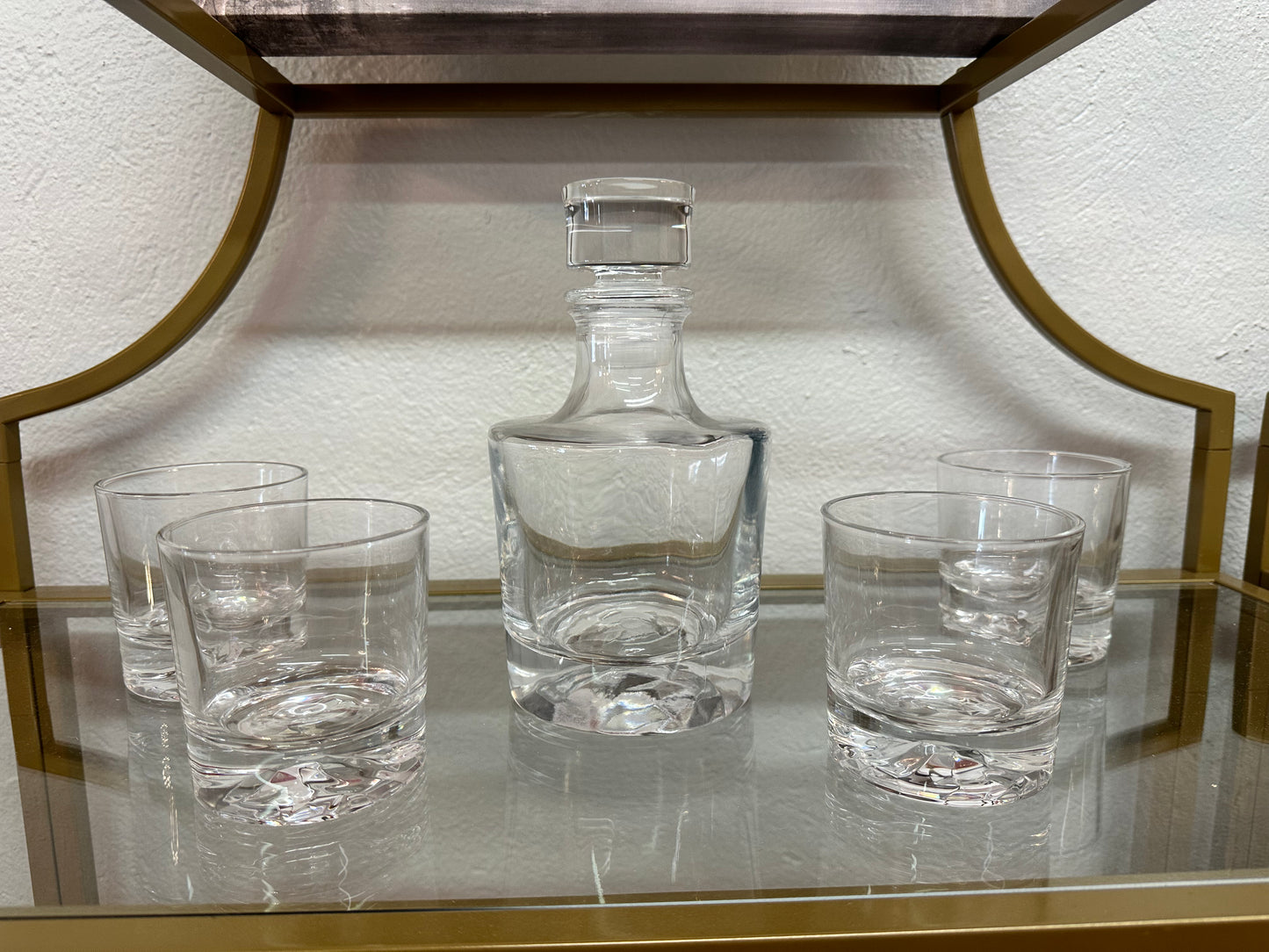 5 piece decanter and glass set