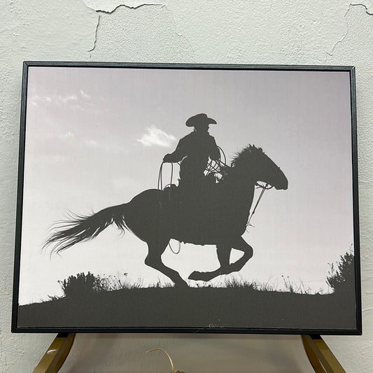 Cowboy silhouette canvas